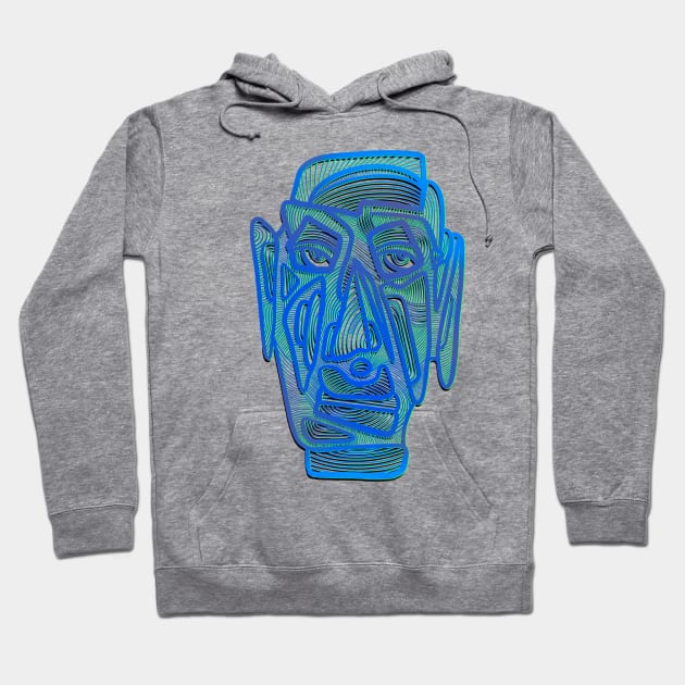 Abstract Face #8 - blue version Hoodie by DaveDanchuk